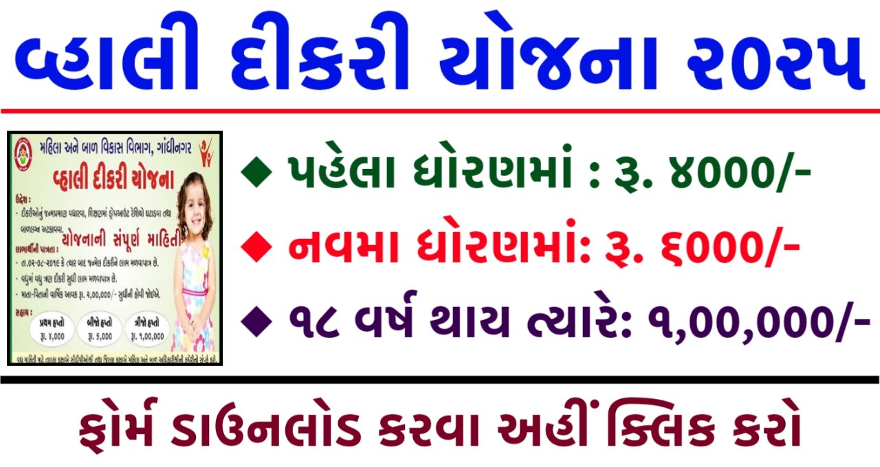 Gujarat Vahali Dikari Yojana 2025