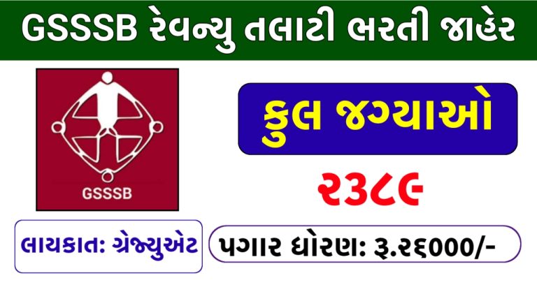 GSSSB Revenue Talati Bharti 2025