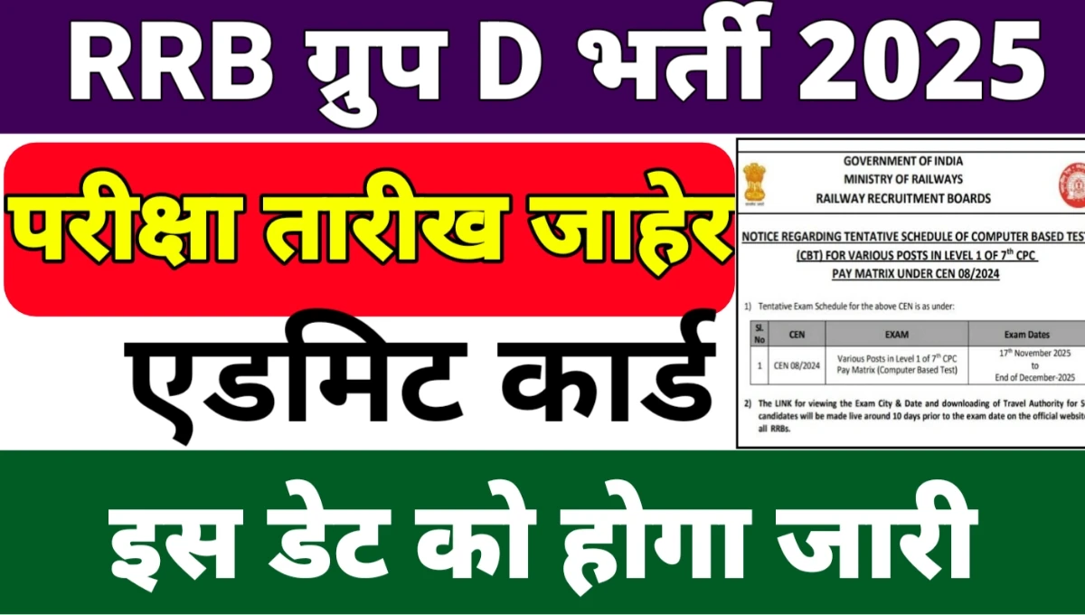 RRB Group D Exam Date 2025