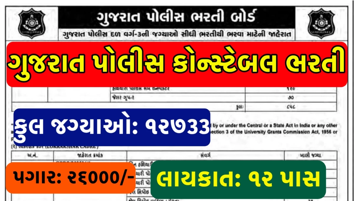Gujarat Police Constable Bharti 2026