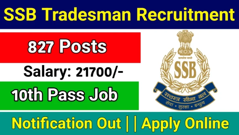 SSB Tradesman Recruitment 2026
